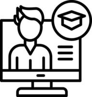 Online Learning Line Icon vector