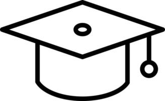 Graduation Hat Line Icon vector