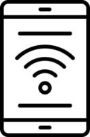 icono de línea wifi vector