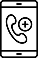 Add Contact Line Icon vector
