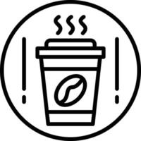 icono de línea de café para llevar vector