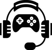 icono de glifo de auriculares para juegos vector