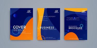 Modern brochure template geometric design set vector