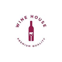 vector de diseño de logotipo de bar de vinos