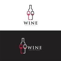 Wine Bar Logo Design Vector