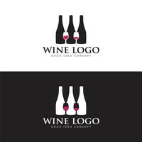 vector de diseño de logotipo de bar de vinos