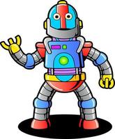 funny cartoon robot vector