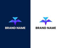 letter y and v mark modern logo design template vector