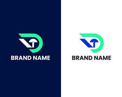 letter d and t logo design template vector