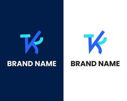plantilla de diseño de logotipo de marca de letra t, k y v vector