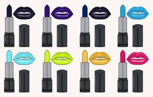 Set of womens lipsticks in extraordinary shades vector