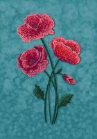 Beautiful red poppies on background. Bouquet of flowers. Vector illustration.