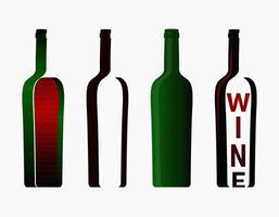 Wine logo. isolated Logo for a liquor store, restaurant, or bar. Logos with bottle of wine. Vector illustration
