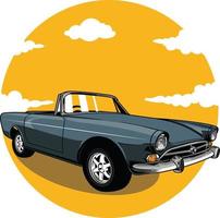 Classic vintage vehicle illustration in cartoon style 11 vector