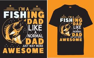 Fishing dad vintage typography tshirt design vector