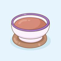 Hand Drawn Delicious Cream Chocolate in Bowl vector