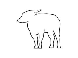 anoa animal vector outline silhouette