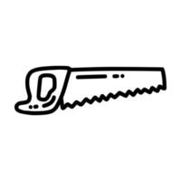 regular handsaw lineart vector illustration icon design template with doodle hand drawn style