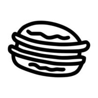 one macaron with icing side view lineart vector illustration icon design template with doodle hand drawn style