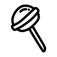 a mini rounded lollipop lineart vector illustration icon design template with doodle hand drawn style