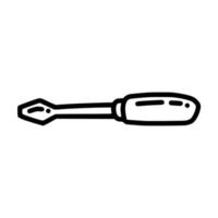 small chisel or screw lineart vector illustration icon design template with doodle hand drawn style