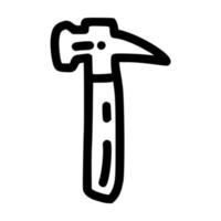 small hammer with hook lineart vector illustration icon design template with doodle hand drawn style