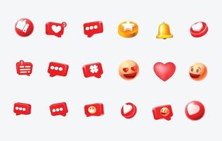 Set of emoji and social media emoticons vector