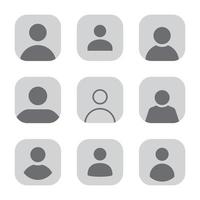 colección de conjunto de iconos de perfil de avatar predeterminado de redes sociales. ilustración vectorial vector