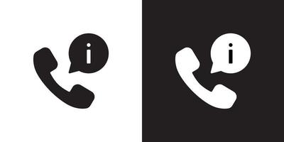 Contact person icon vector. Telephone with i symbol on speech bubble vector