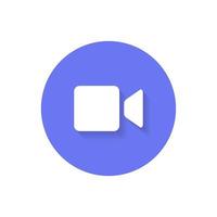 Video player icon vector isolated on circle background