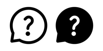 Question mark icon vector in speech bubble. Help sign symbol