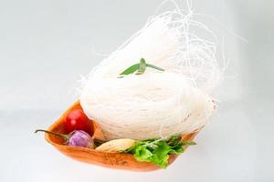 Raw rice noodles photo