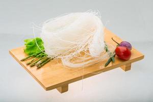 Raw rice noodles photo