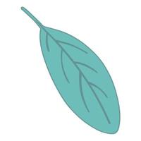 Vector illustration emerald autumn leaf on white isolated background