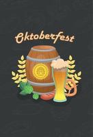 Oktoberfest vector holiday card international german beer festival in munich - illustration