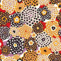 Abstract seamless floral pattern with flowers, dots, leaves. Chaotic flowing dotted petals. Artistic stylish tiled  background. vector