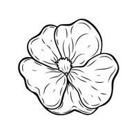 Flower in hand drawn style. isolated. Vector stock illustration. White background. Doodle. Plants and decorative ornaments. Nature. logo flower