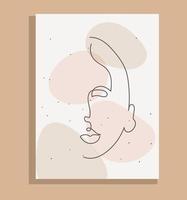 Minimalistic style in one line with the silhouette of a girl's face. Character. Vector stock illustration. Modern design.