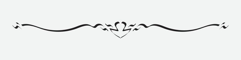 ornamental filigree flourish and thin divider. Classical vintage element, vector illustration