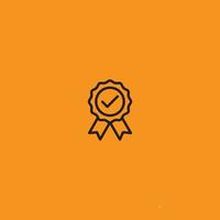 Rosette Stamp Icon Vector Design Template. Editable Stroke.