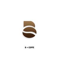 diseño de logotipo de letra b y granos de café combinados, diseño de logotipo de letra b y granos de café, adecuado para logotipos de marca y otros vector