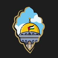 ilustración vectorial de la mezquita palestina, guardar palestina perfecta para imprimir, etc. vector