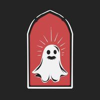 vector de ilustración de fantasma, feliz halloween perfecto para imprimir, etc.