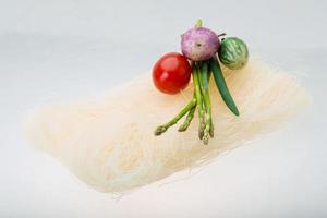 Raw rice noodles photo