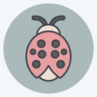 Icon Ladybug. suitable for Garden symbol. color mate style. simple design editable. design template vector. simple illustration vector