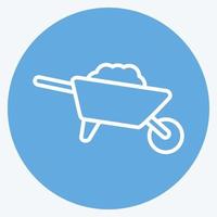 Icon Wheelbarrow. suitable for Garden symbol. blue eyes style. simple design editable. design template vector. simple illustration vector