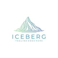 Iceberg simple lines logo design vector icon symbol graphic illustration