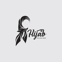 belleza hijab logo diseños vector muslimah moda logo plantilla