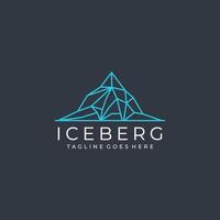 Iceberg simple lines logo design vector icon symbol graphic illustration