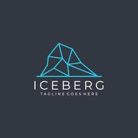 Iceberg simple lines logo design vector icon symbol graphic illustration